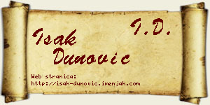 Isak Dunović vizit kartica